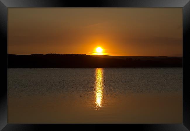 sunset over the reservoir Framed Print by Northeast Images