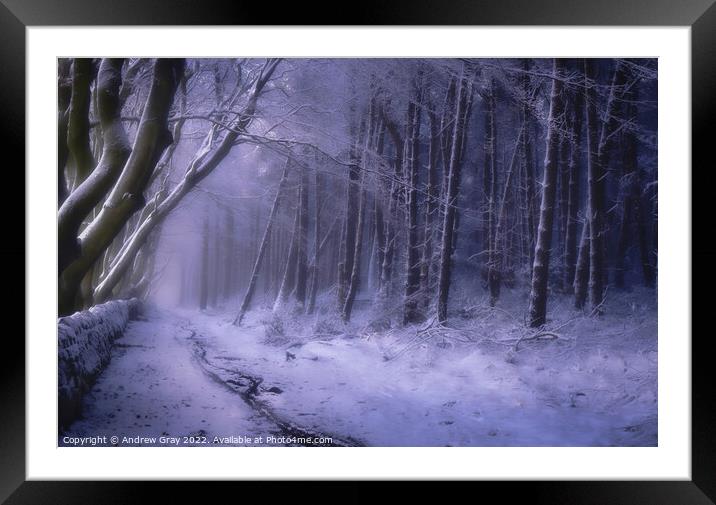 Peak District Winter Pathway - LPOTY 2021 Framed Mounted Print by Andy Gray