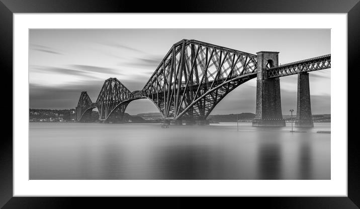 Forth Bridge black and white  Framed Mounted Print by Anthony McGeever