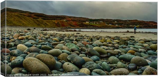 Large rounded stones upon Braes Beach Canvas Print by Richard Smith