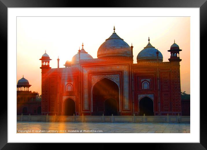 The Mosque of the Taj Mahal Framed Mounted Print by Graham Lathbury