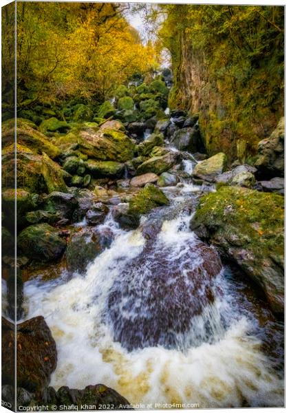 Lodore Falls Waterfall, Keswick, Lake District Canvas Print by Shafiq Khan