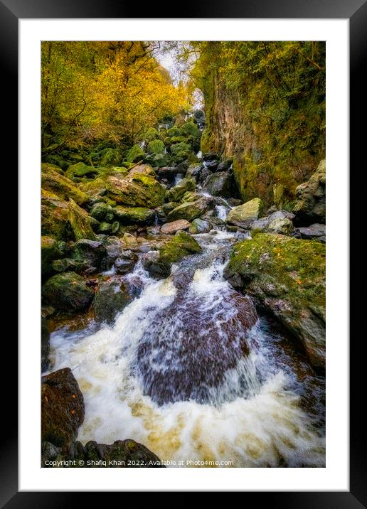 Lodore Falls Waterfall, Keswick, Lake District Framed Mounted Print by Shafiq Khan