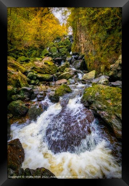 Lodore Falls Waterfall, Keswick, Lake District Framed Print by Shafiq Khan