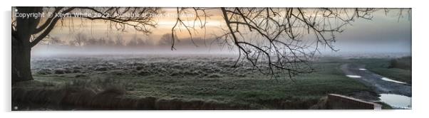 Panorama of winter morning sunrise Acrylic by Kevin White