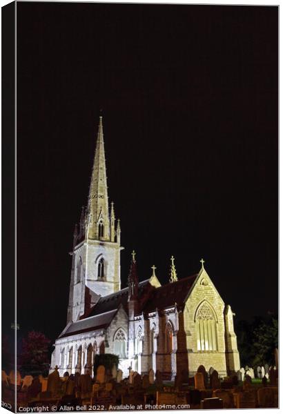 Marble Church Bodelwyddan at night Canvas Print by Allan Bell