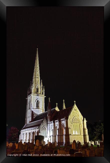 Marble Church Bodelwyddan at night Framed Print by Allan Bell