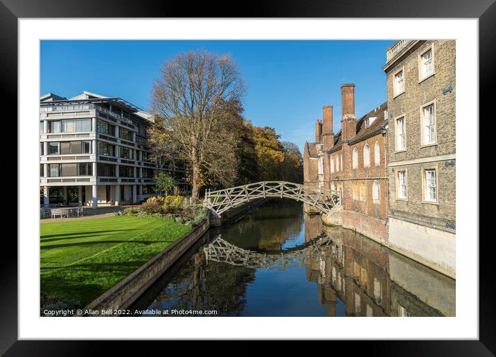 Mathematical bridge Queens College Cambridge Framed Mounted Print by Allan Bell