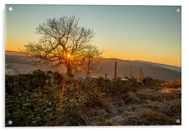 Sunrise on Gwrhyd mountain Acrylic by Leighton Collins
