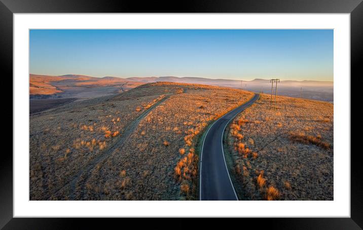 Gwrhyd mountain road Framed Mounted Print by Leighton Collins