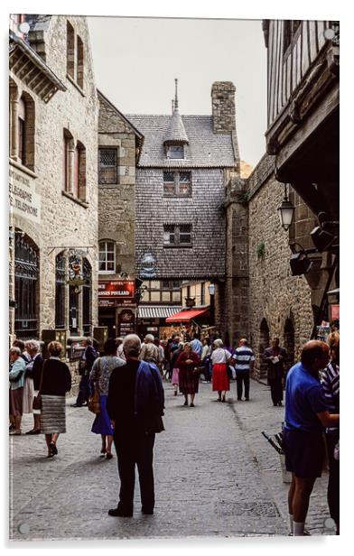 Street Scene, Mont St. Michel Acrylic by Gerry Walden LRPS