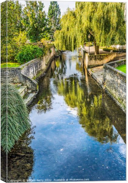 Old Buildings Park Aure River Bayeux Center Normandy France Canvas Print by William Perry