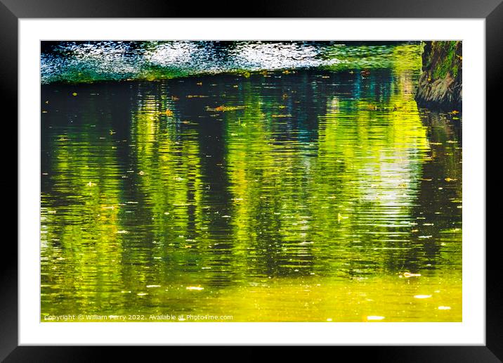 Aure River Reflection Abstract Bayeux Center Normandy France Framed Mounted Print by William Perry