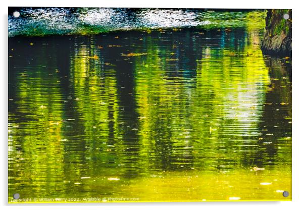 Aure River Reflection Abstract Bayeux Center Normandy France Acrylic by William Perry