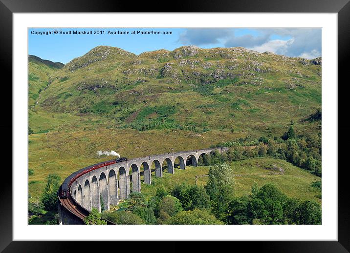 Glenfinnan Viaduct & Hogwarts Express Framed Mounted Print by Scott K Marshall