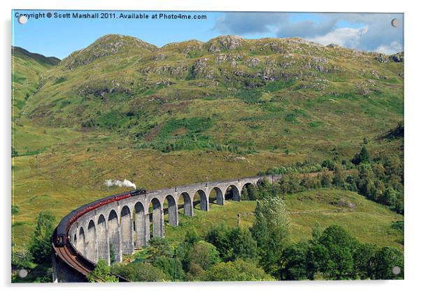 Glenfinnan Viaduct & Hogwarts Express Acrylic by Scott K Marshall