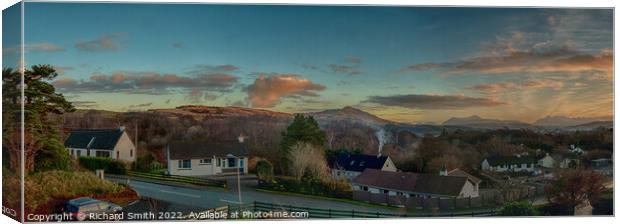 A panorama from a house in Staffin road, Portree Canvas Print by Richard Smith