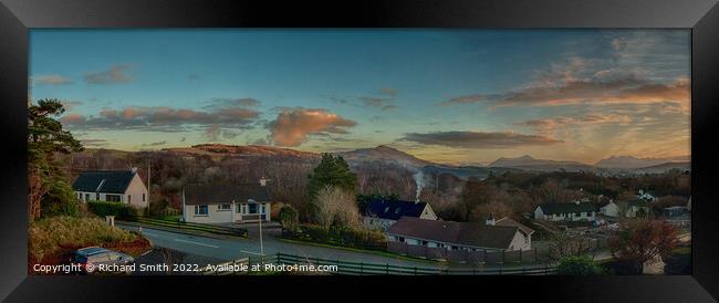 A panorama from a house in Staffin road, Portree Framed Print by Richard Smith
