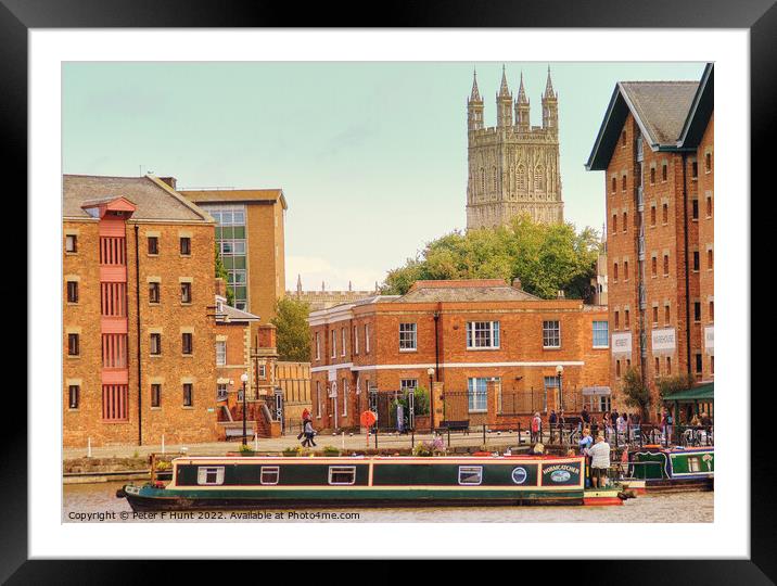 Gloucester Cathedral From Gloucester Docks Framed Mounted Print by Peter F Hunt