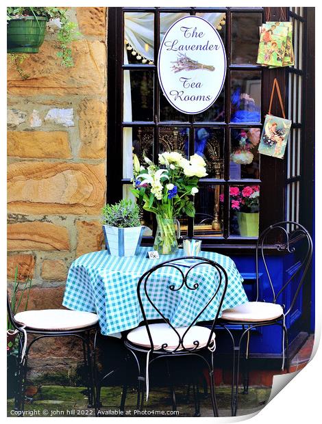 Table for three, alfresco, Bakewell, Derbyshire, UK. Print by john hill