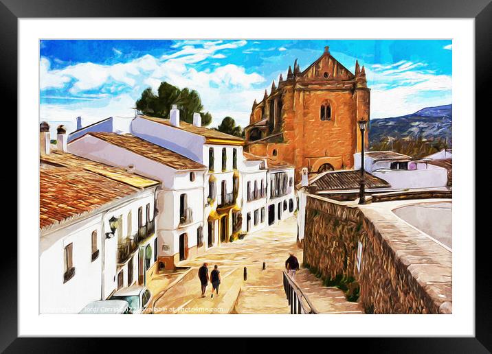 Charming Streets of Ronda - C1804-2933-WAT Framed Mounted Print by Jordi Carrio