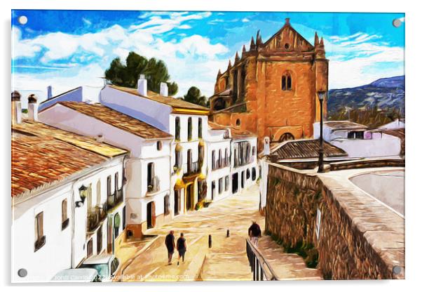 Charming Streets of Ronda - C1804-2933-WAT Acrylic by Jordi Carrio