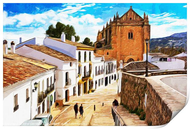 Charming Streets of Ronda - C1804-2933-WAT Print by Jordi Carrio