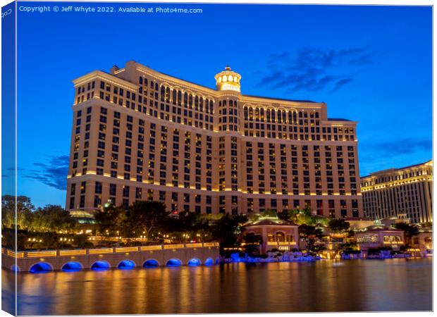 Bellagio Resort and Casino  Canvas Print by Jeff Whyte