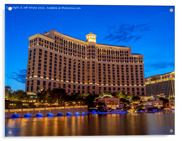 Bellagio Resort and Casino  Acrylic by Jeff Whyte
