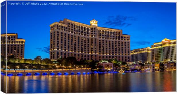 Bellagio Resort and Casino  Canvas Print by Jeff Whyte