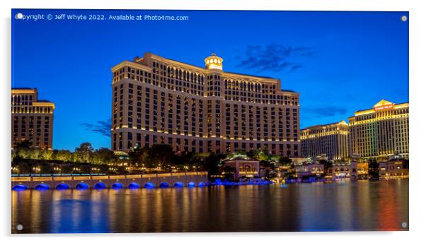 Bellagio Resort and Casino  Acrylic by Jeff Whyte