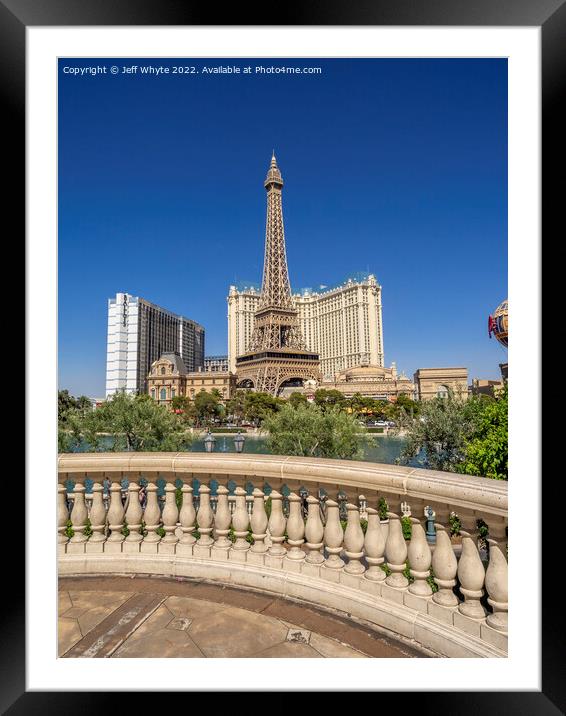 Paris hotel in Las Vegas Framed Mounted Print by Jeff Whyte