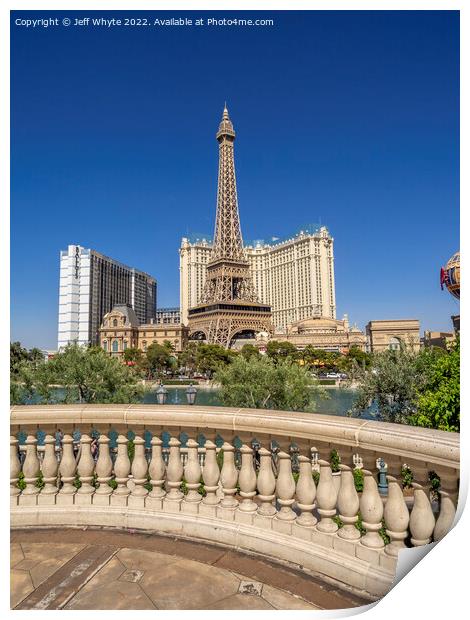 Paris hotel in Las Vegas Print by Jeff Whyte