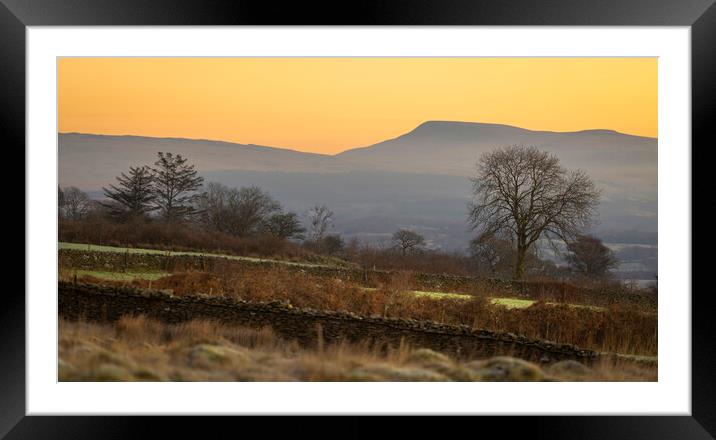 Dawn on Gwrhyd mountain Framed Mounted Print by Leighton Collins