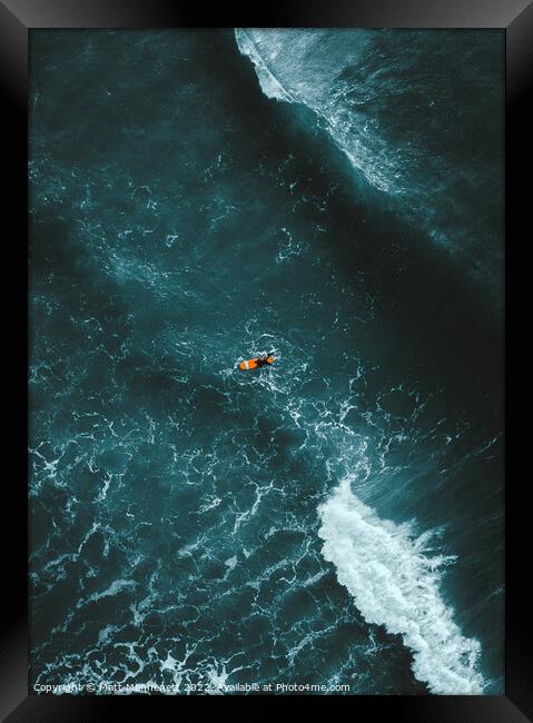 Aerial Surfer Framed Print by MATT MENHENETT