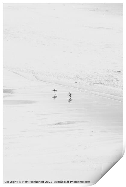 Two Surfers Print by MATT MENHENETT