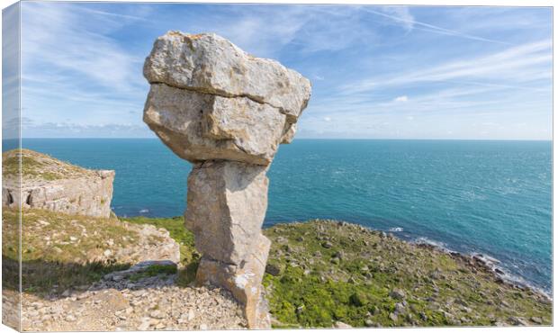 St Aldhelm's Head Monolith Canvas Print by Mark Godden