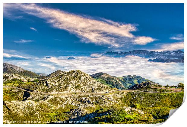 Enchanting Misty Valley in Picos Mountains Print by Roger Mechan