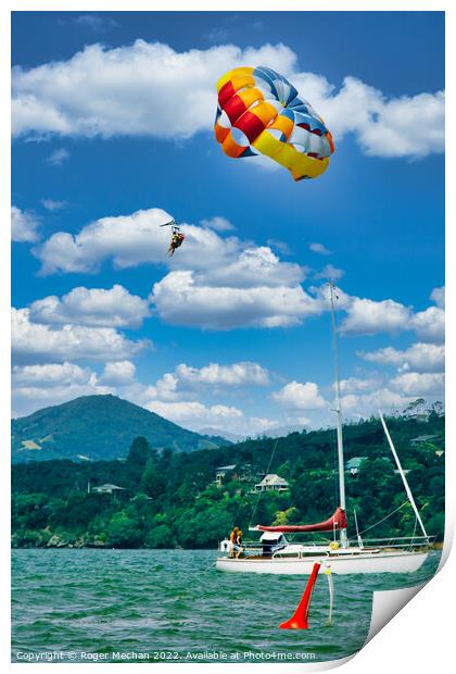 Glide over Austria's Scenic Lake Print by Roger Mechan