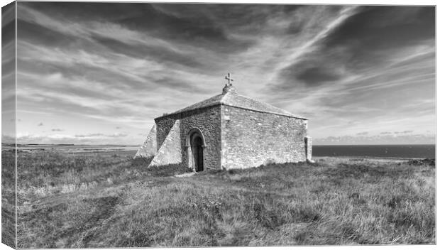 The ancient chapel on St Aldhelm's Head Canvas Print by Mark Godden