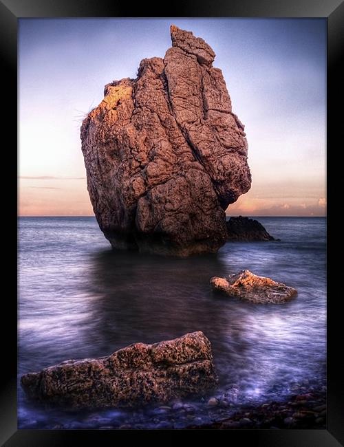Sunset On Aphrodite's Beach Framed Print by Aj’s Images