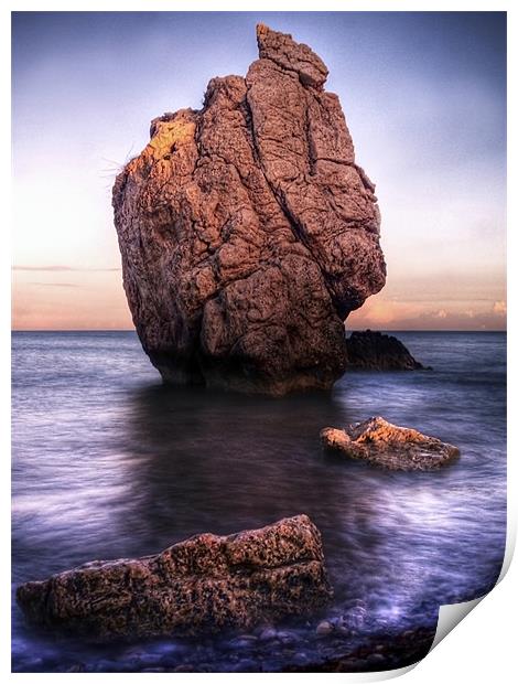 Sunset On Aphrodite's Beach Print by Aj’s Images