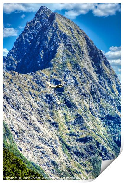 Flight through the Southern Alps Print by Roger Mechan