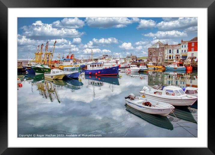 Serenity at Padstow Harbour Framed Mounted Print by Roger Mechan