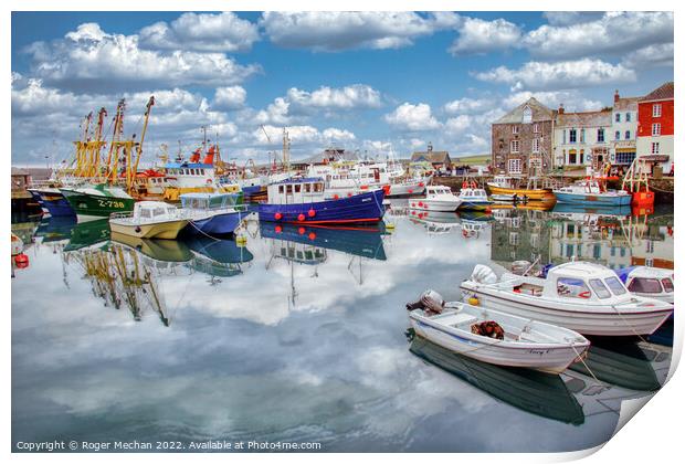 Serenity at Padstow Harbour Print by Roger Mechan