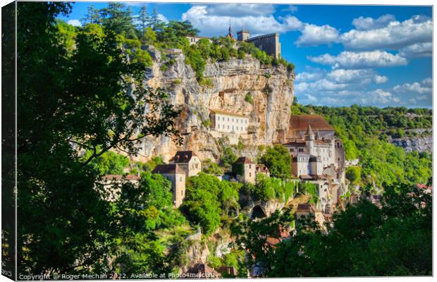 The Sacred Village of Rocamadour Canvas Print by Roger Mechan