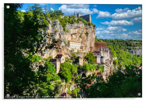 The Sacred Village of Rocamadour Acrylic by Roger Mechan