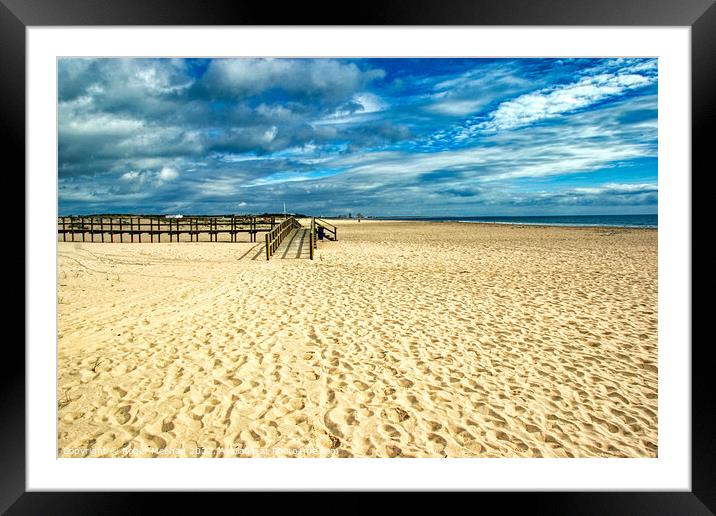 Footprints in the Sand Framed Mounted Print by Roger Mechan