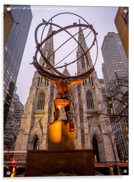 Atlas statue at Rockefeller Acrylic by Jeff Whyte