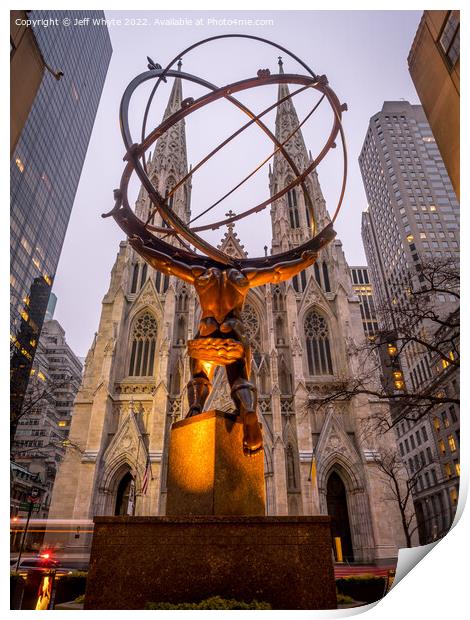 Atlas statue at Rockefeller Print by Jeff Whyte
